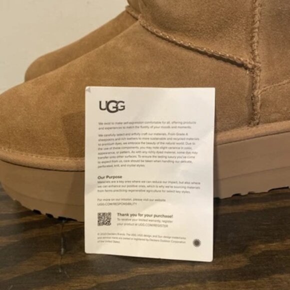 UGG Platform Ultra Mini Classic Chestnut Tan Boots Size 9 - BRAND NEW - Picture 4 of 7